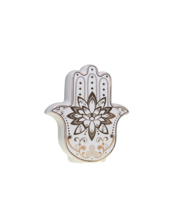 Gilded hand candlestick 17.5x6.2x20cm