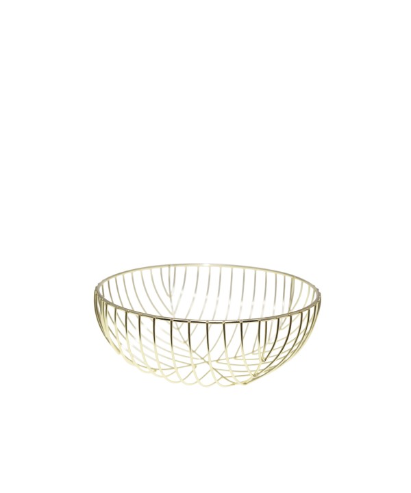 Gold-plated iron bread basket 26x26x10.5cm
