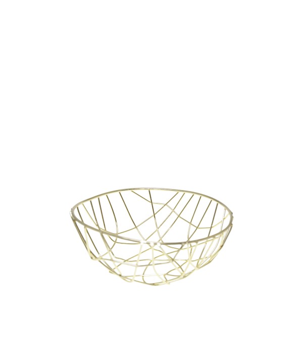 Gold-plated iron bread basket 24x24x10cm