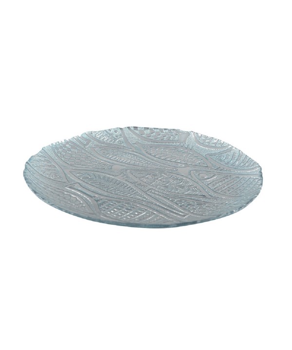 Light blue fish round dish 32.5cm