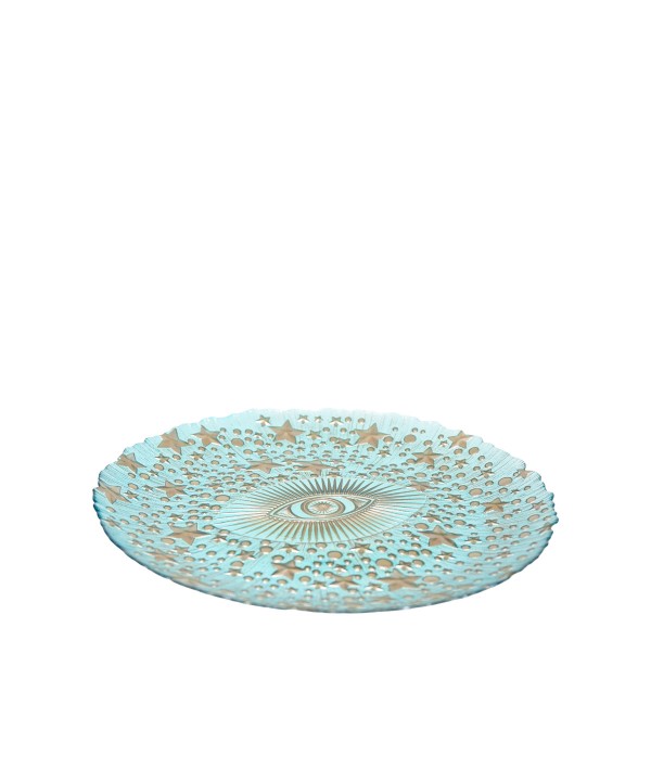 Charger plate eye turquoise blue 32x32x2.5cm