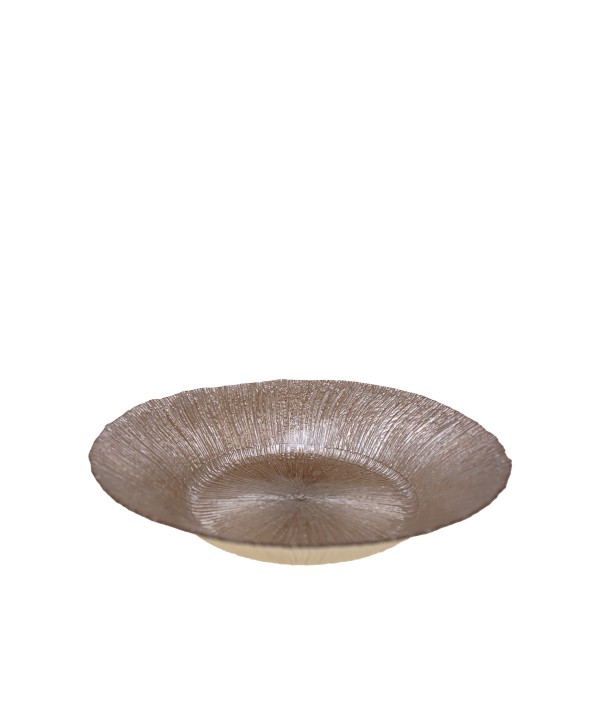Round beige iridescent bowl 30x30x5cm