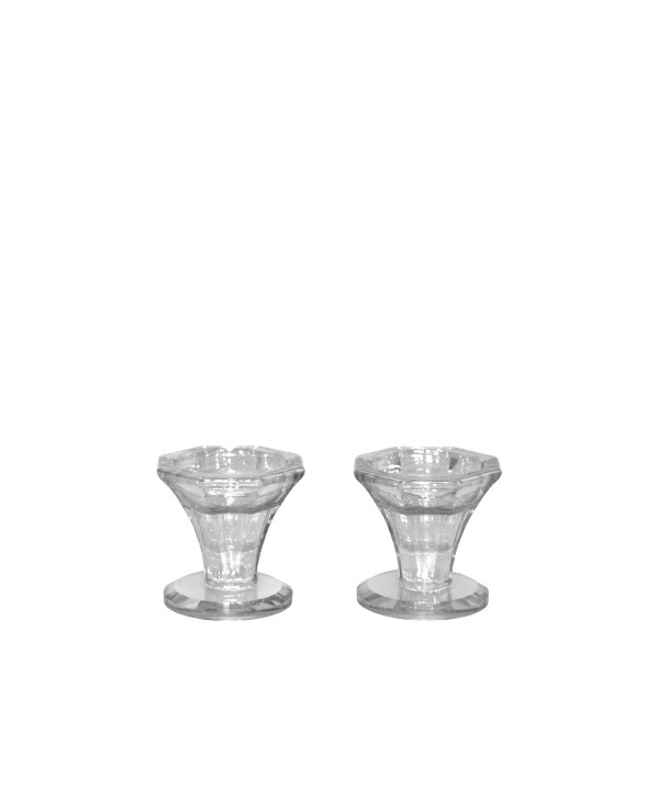 Transparent candleholders h5.5cm - set of 2