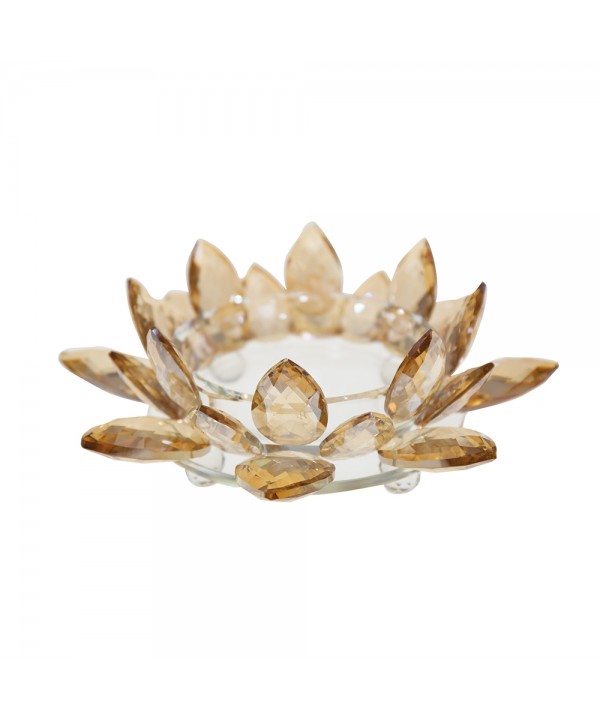 Amber lotus candleholder 24x24x9cm