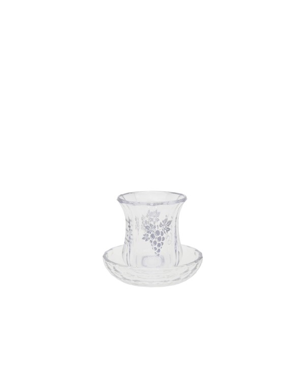 Low silver vine kiddush glass