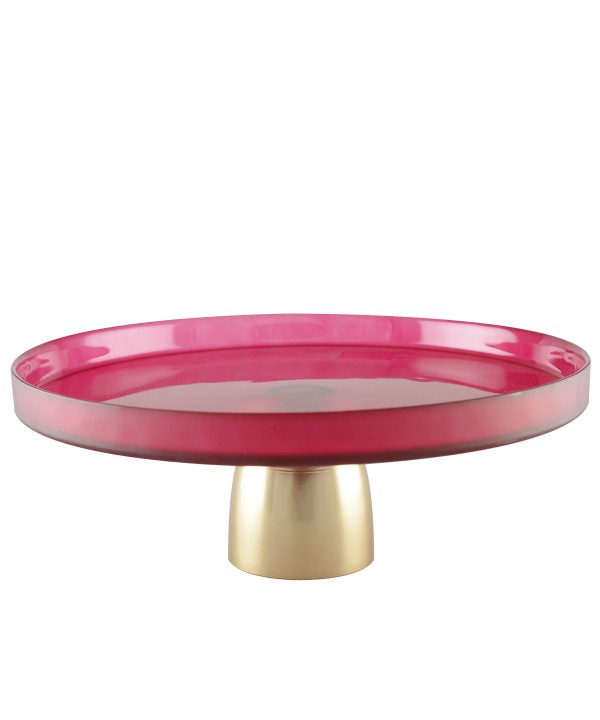 Gold raspberry cake stand 21x21x8cm