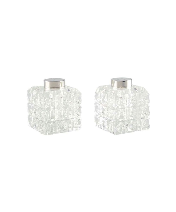 Silver checkered salt and pepper shaker 5x5x5cm