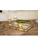 Gold rectangular mirror tray 56x36x5cm