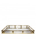 Gold rectangular mirror tray 56x36x5cm