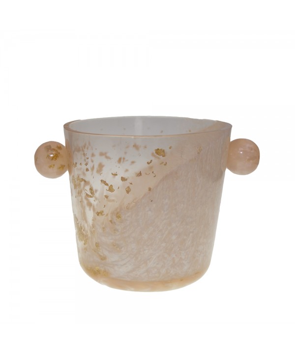 Glitter ice bucket in resin 14.5x14.5x13cm