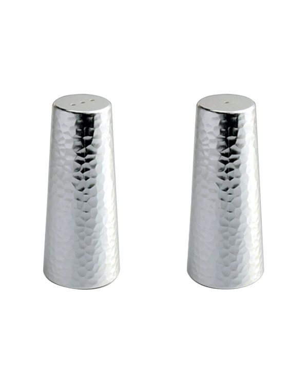 Hammered silver salt and pepper shaker