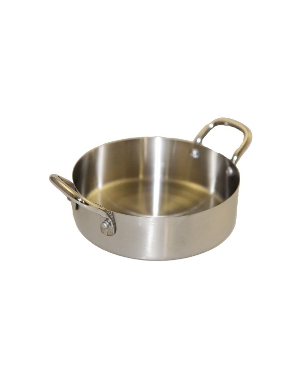 Mini matte round casserole with two handles 12x12x4cm