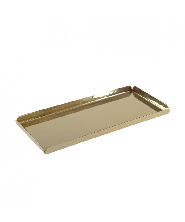 Rectangular hammered gold tray 25.5x11.5x1.25cm