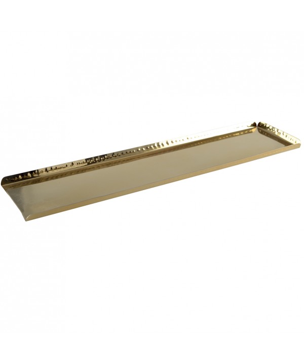 Rectangular hammered gold tray 50x11.5x1.25cm