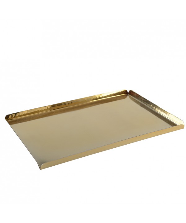 Rectangular hammered gold tray 30.5x21x1.25cm
