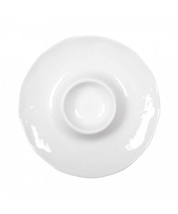 Chip and dip aperitif platter - white melamine 35x35x3cm