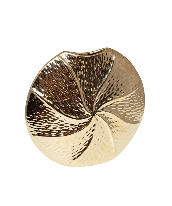 Golden spiral ceramic vase 23x6x21.5cm