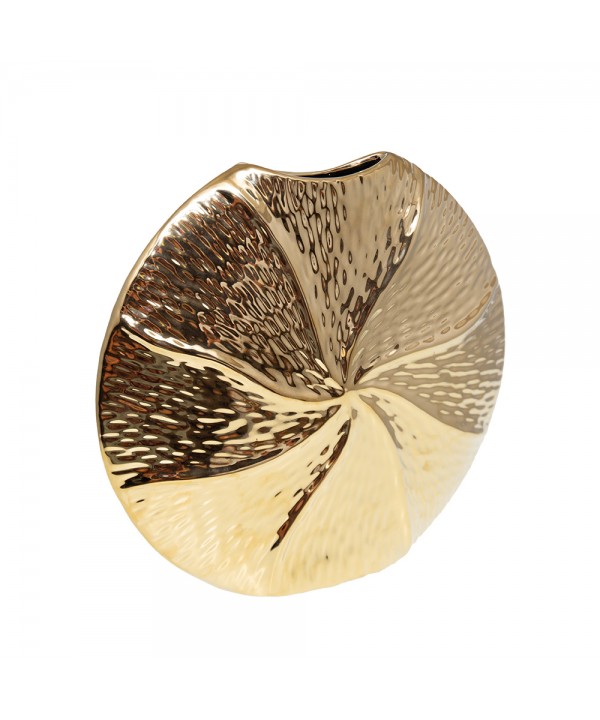 Golden spiral ceramic vase 28.5x6.5x26cm