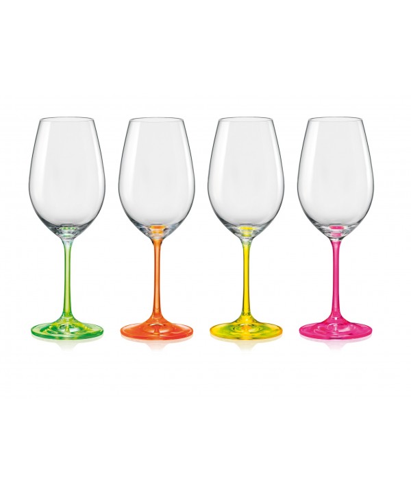 Neon wine glasses 350ml - set of 4