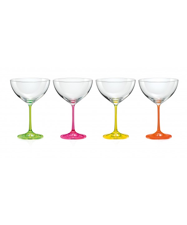 Neon cocktail glasses 340ml - set of 4