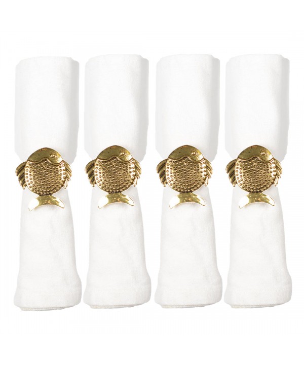 Gold fish napkin rings - set of 4