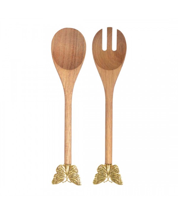 Gold butterfly salad servers