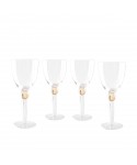 Wine glasses with yellow diamond stem - set of 4