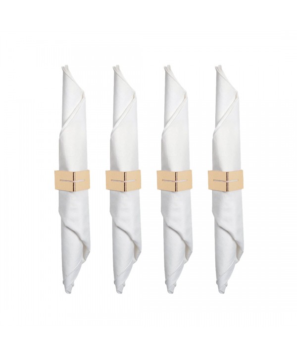 Hammered gold triangle napkin rings - set of 4