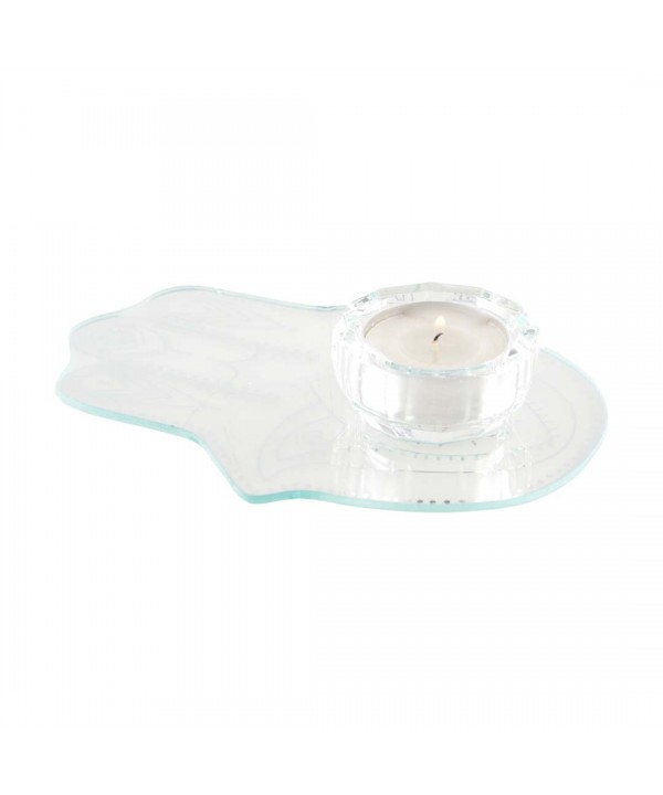 Fatma hand candleholder 12x15cm mirror silver