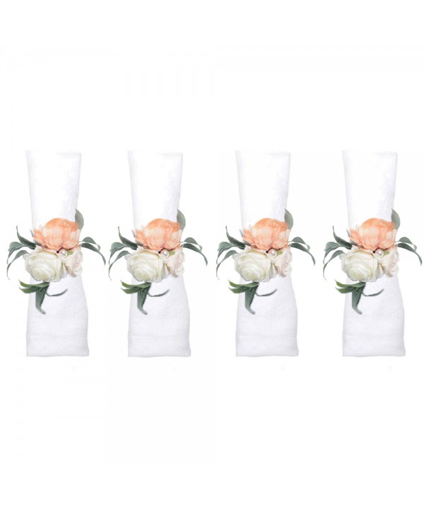 Flower bouquet napkin rings - set of 4