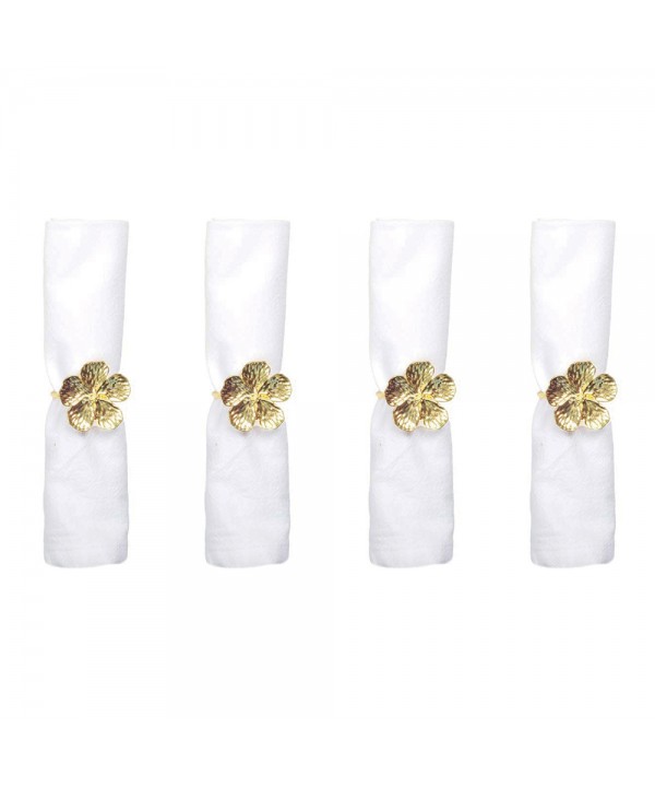 Golden flower napkin rings - set of 4