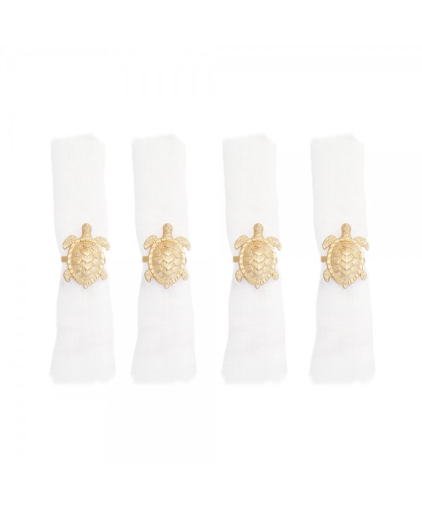 Golden turtle napkin rings - set of 4