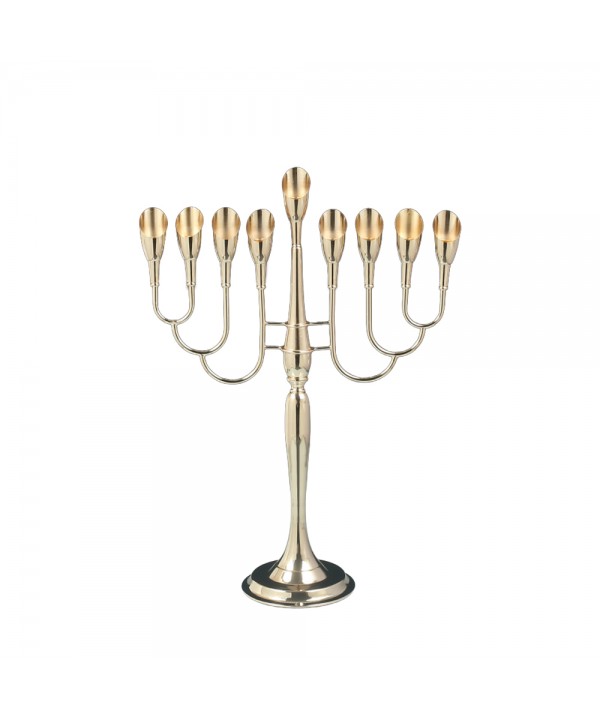 Gilded menorah on stand 53x19.5x72cm