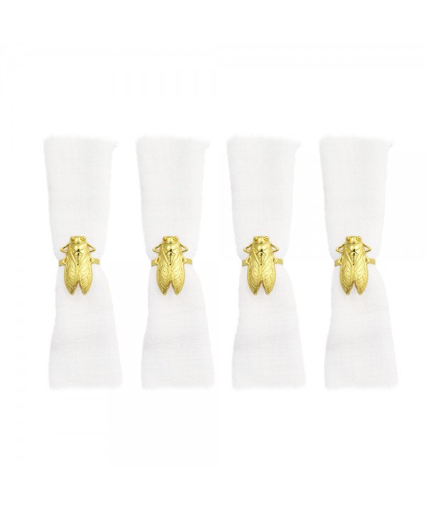 Golden cicada napkin rings - set of 4
