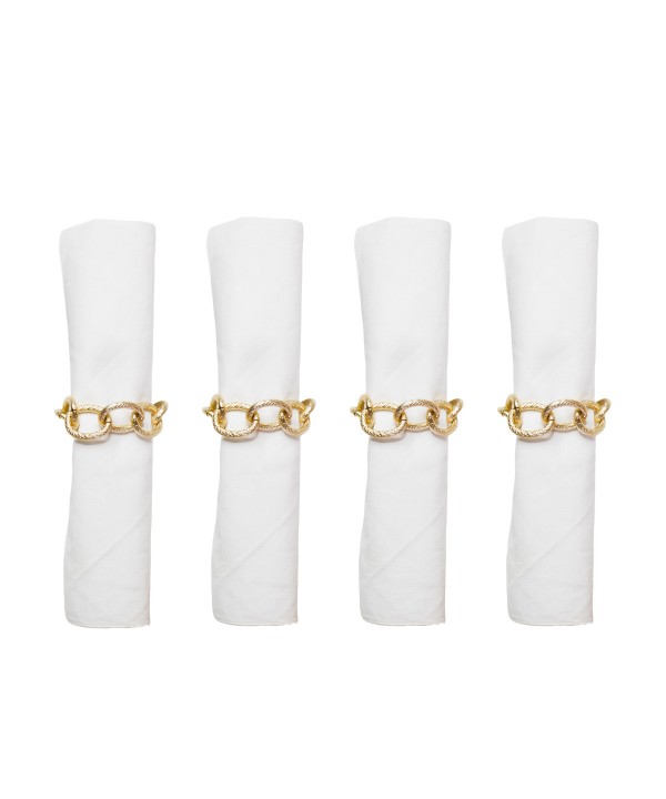 Set of 4 gold chain napkin rings