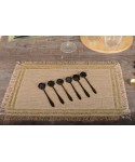 Golden rectangular burlap placemat