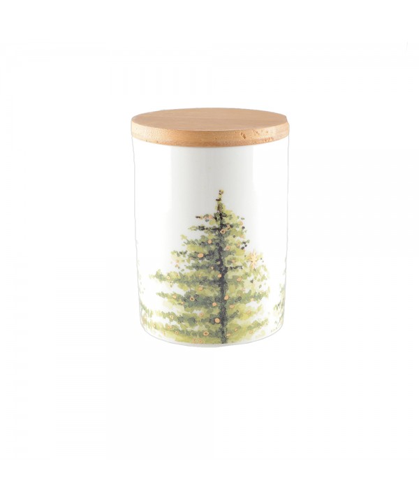 Wooden lid jar 10x10x10.8cm