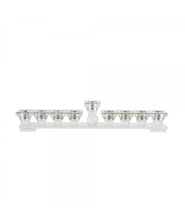 Menorah de cristal plateado de 9 luces h7cm