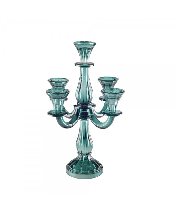 Turquoise 5-arm candelabra h35cm