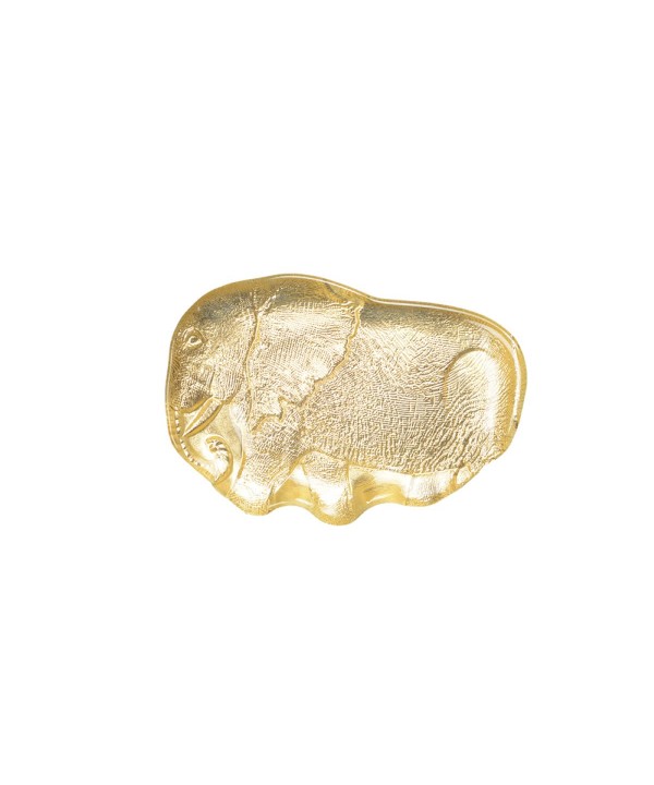 Cracked golden glass elephant bowl 15x22x2cm