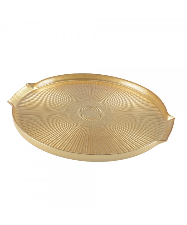 Golden cheese tray in glass 30x28x2cm