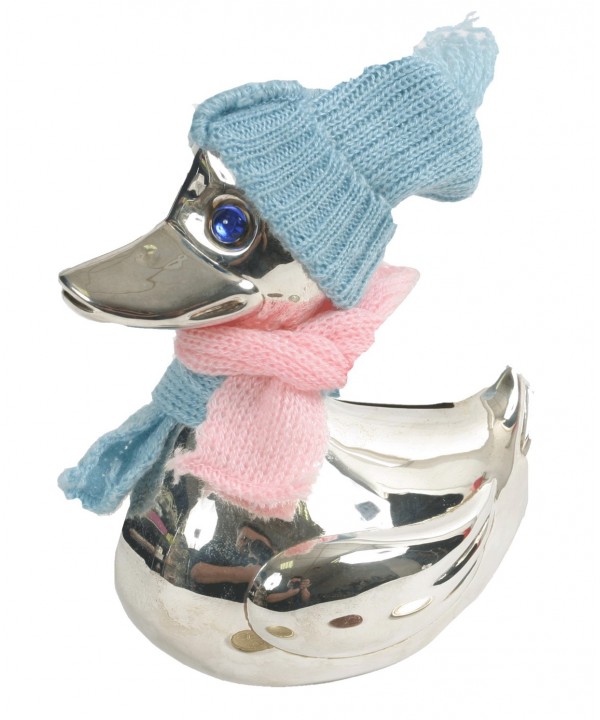 Blue/pink duck piggy bank