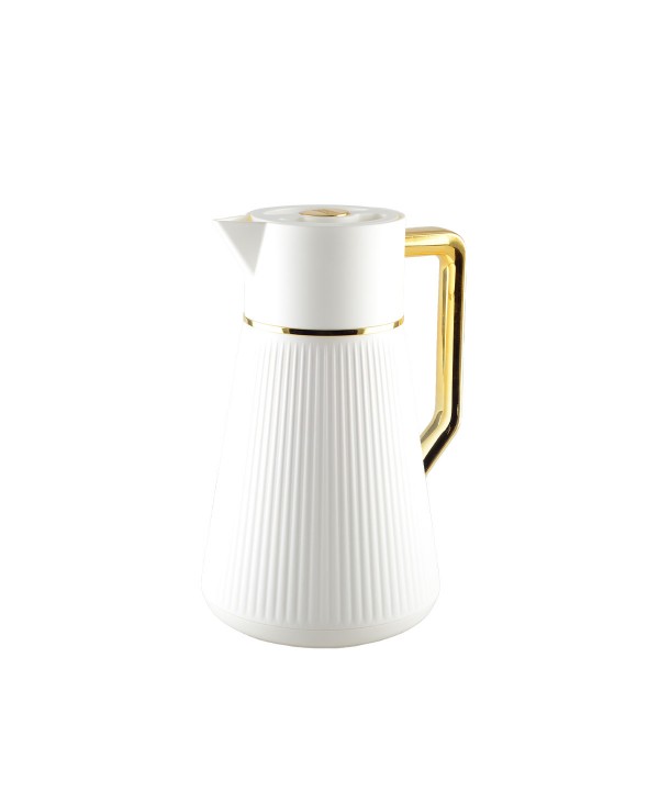 White thermal carafe with gold handles 1L