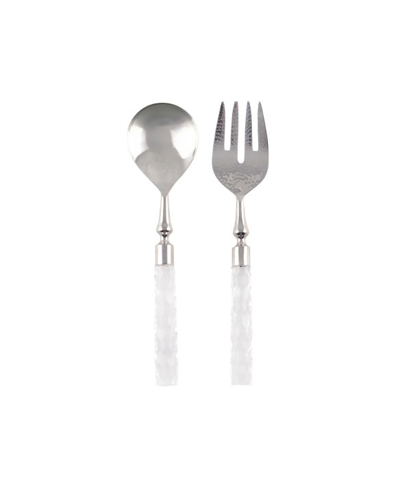 Hammered silver salad servers