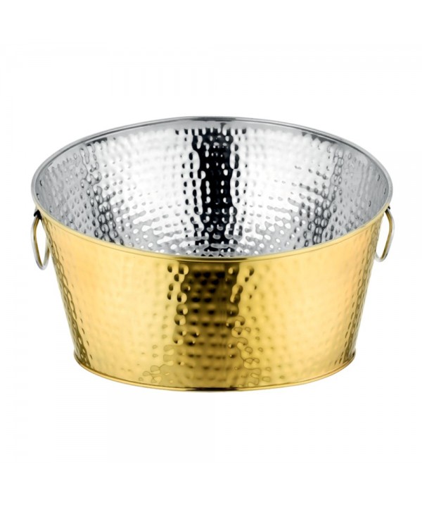 Hammered gold champagne bucket 38cm