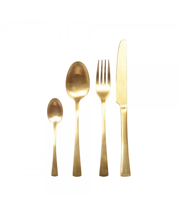 Matte gold cutlery set - 24 pieces