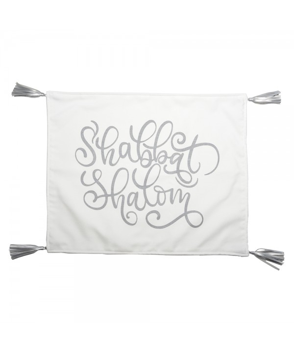 Bread cover silver pompom 40x50cm