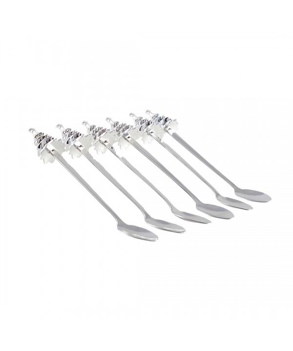 Silver Christmas tree spoons - set of 6