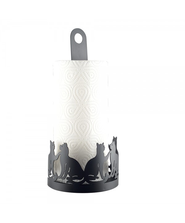 Black cat paper towel holder 14x14x31cm