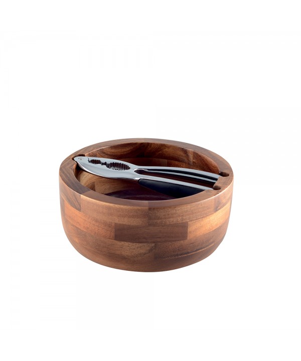 Wooden bowl with nutcracker